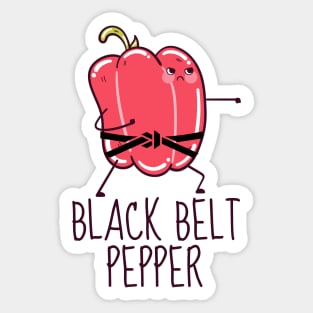 Black Belt Pepper Funny Sticker